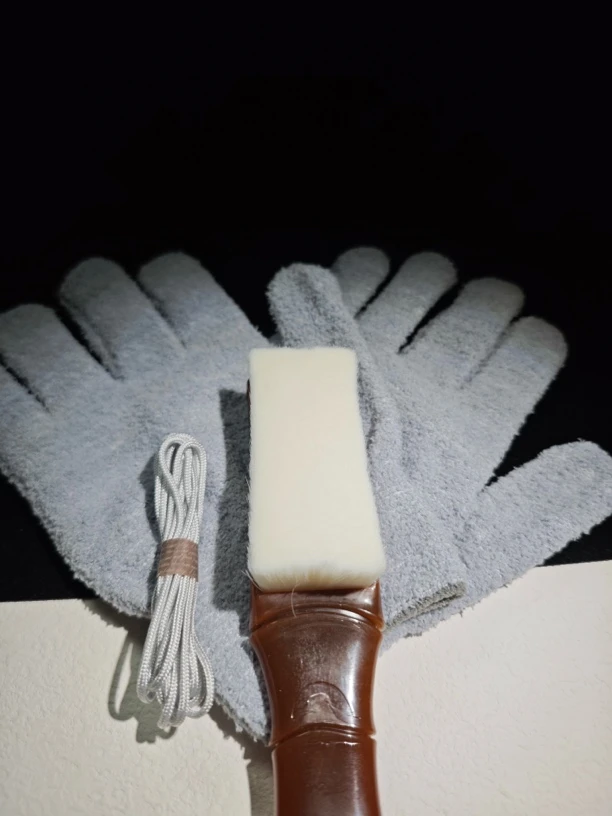 【文玩三件套升级版】万毛刷-万毛手套-玉线/棉线