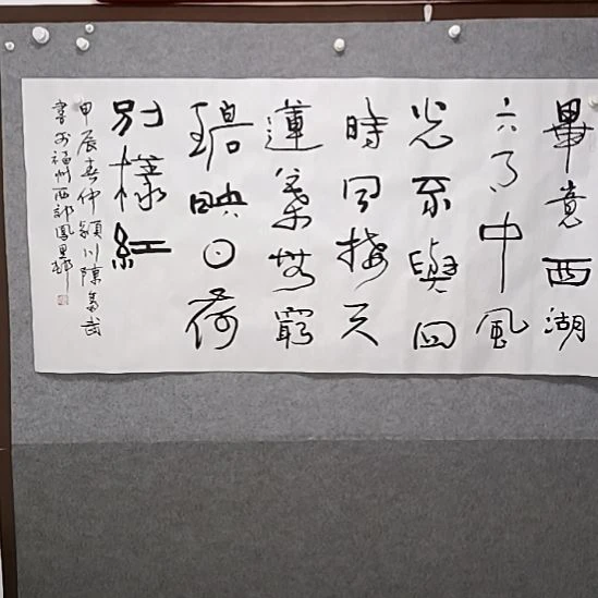 书法毕竟西湖六月中四尺横幅五书法作品