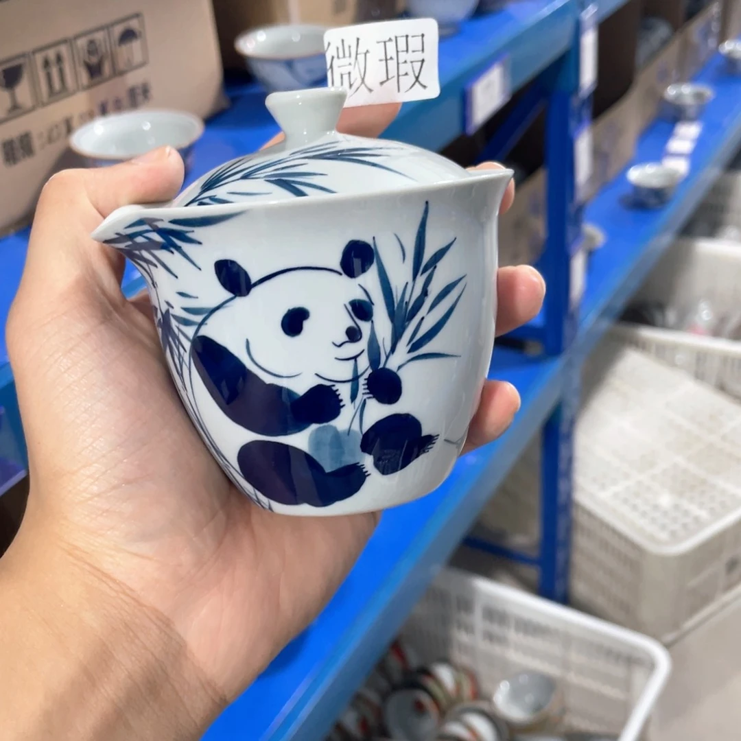 釉下手绘茶具微瑕