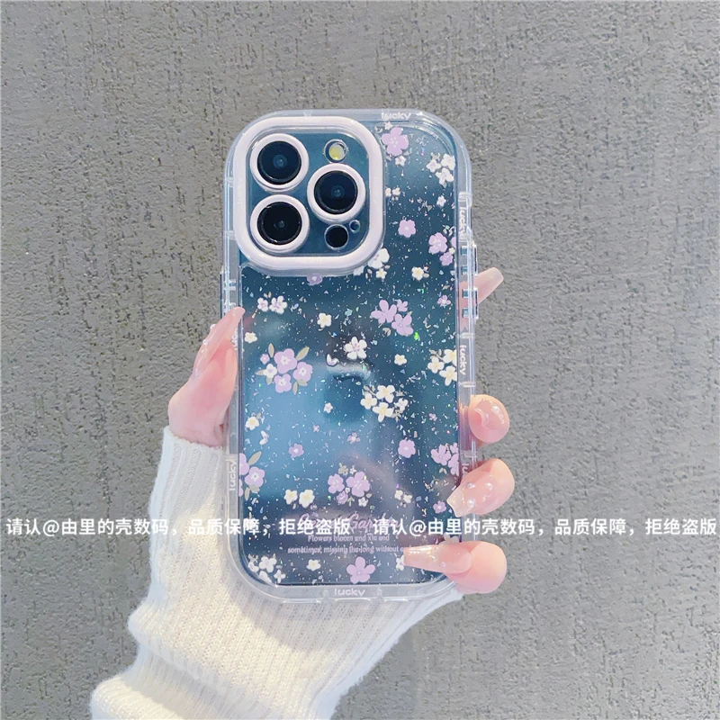 （iPhone15系列）闪粉奶油壳适用iPhone15/Plus/15Pro/ProMax手机壳