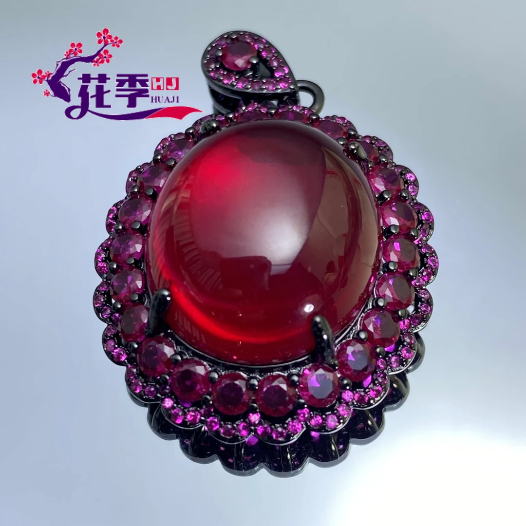 【花季】 原创高级鸽血强荧光吊坠HF22