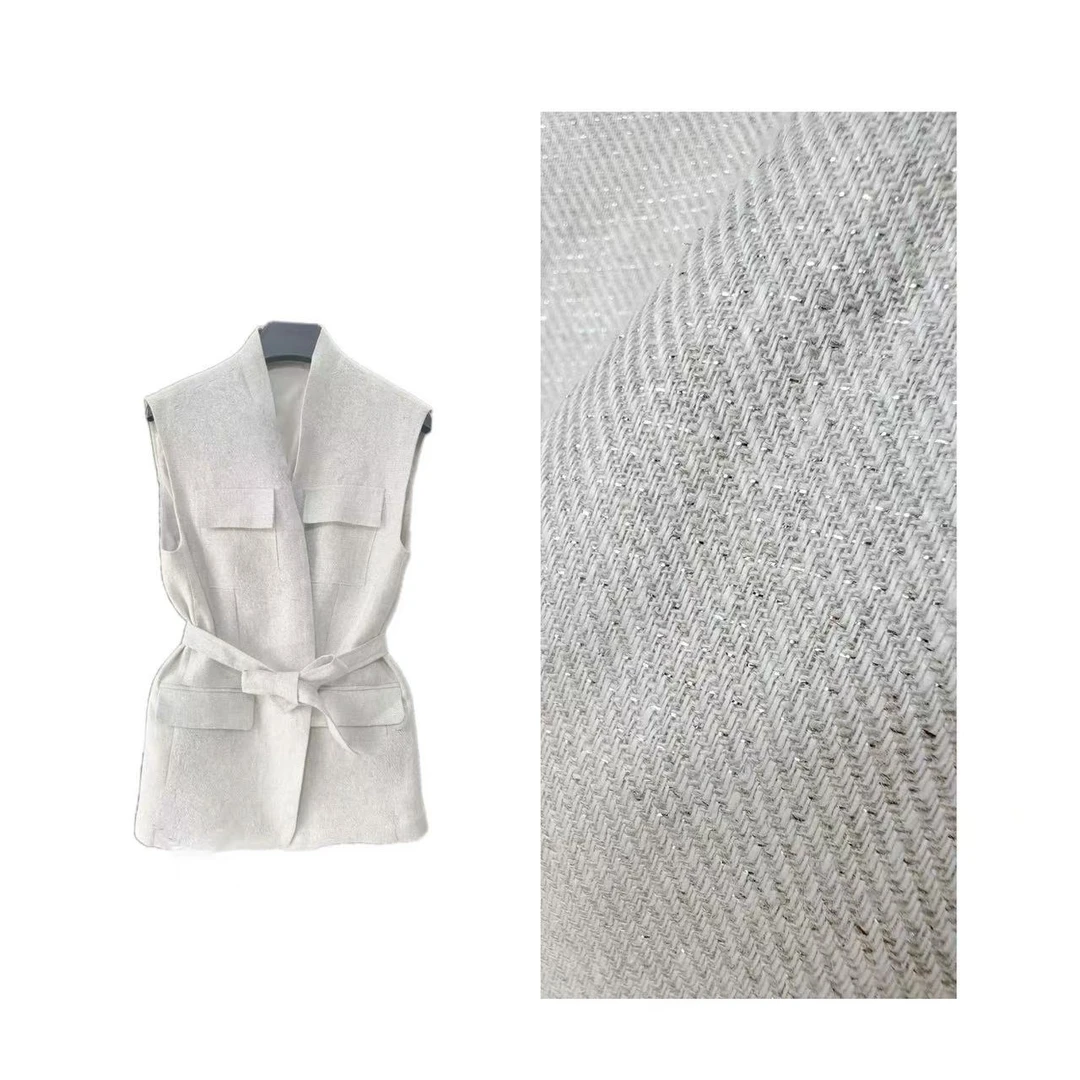 【名古屋】老钱系列亚麻金丝高端马甲套直筒裤