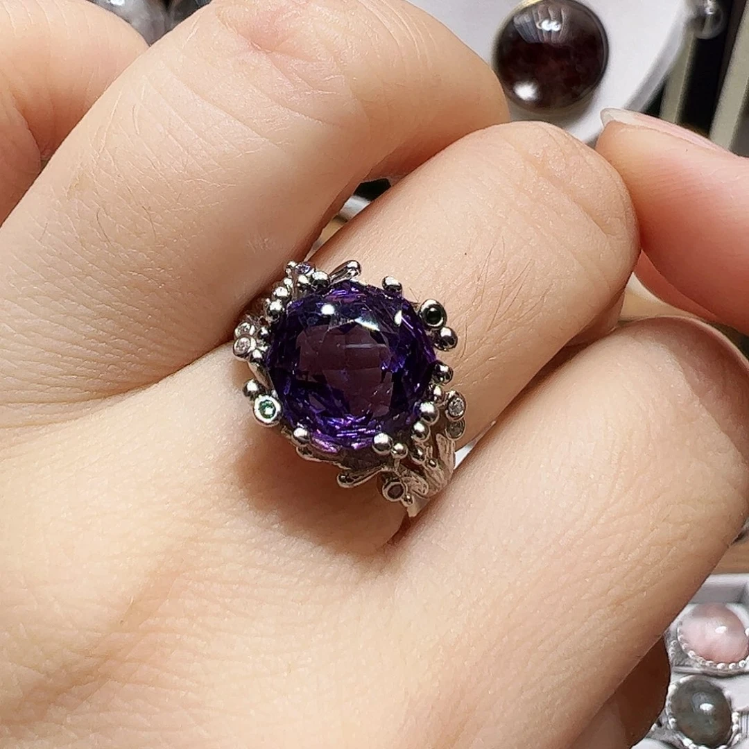 四***月银S925镶嵌水晶珠宝半成品