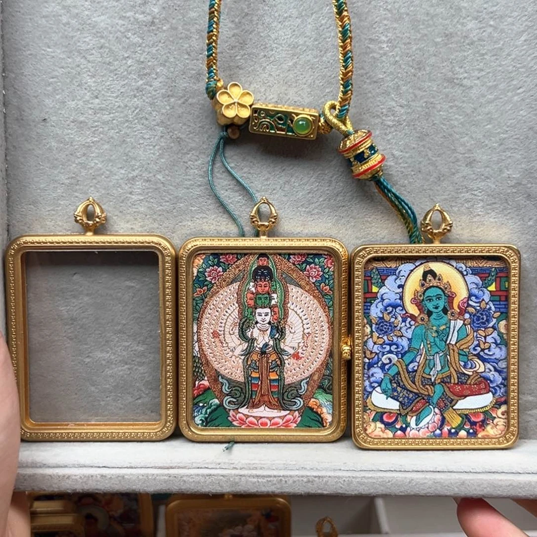 吊坠宜****房铜双面千手绿度绳子4