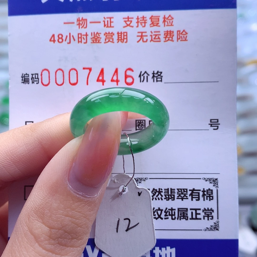 翡翠未镶嵌戒指天然