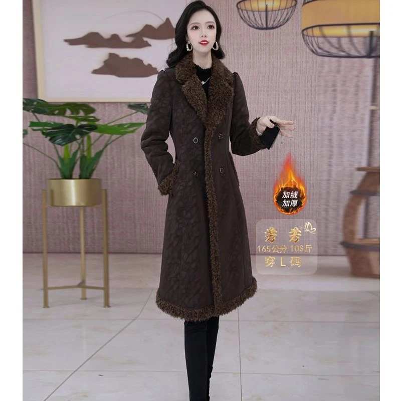 派克加绒外套2025秋冬季新款女装时尚休闲修身洋气中长款大衣开衫