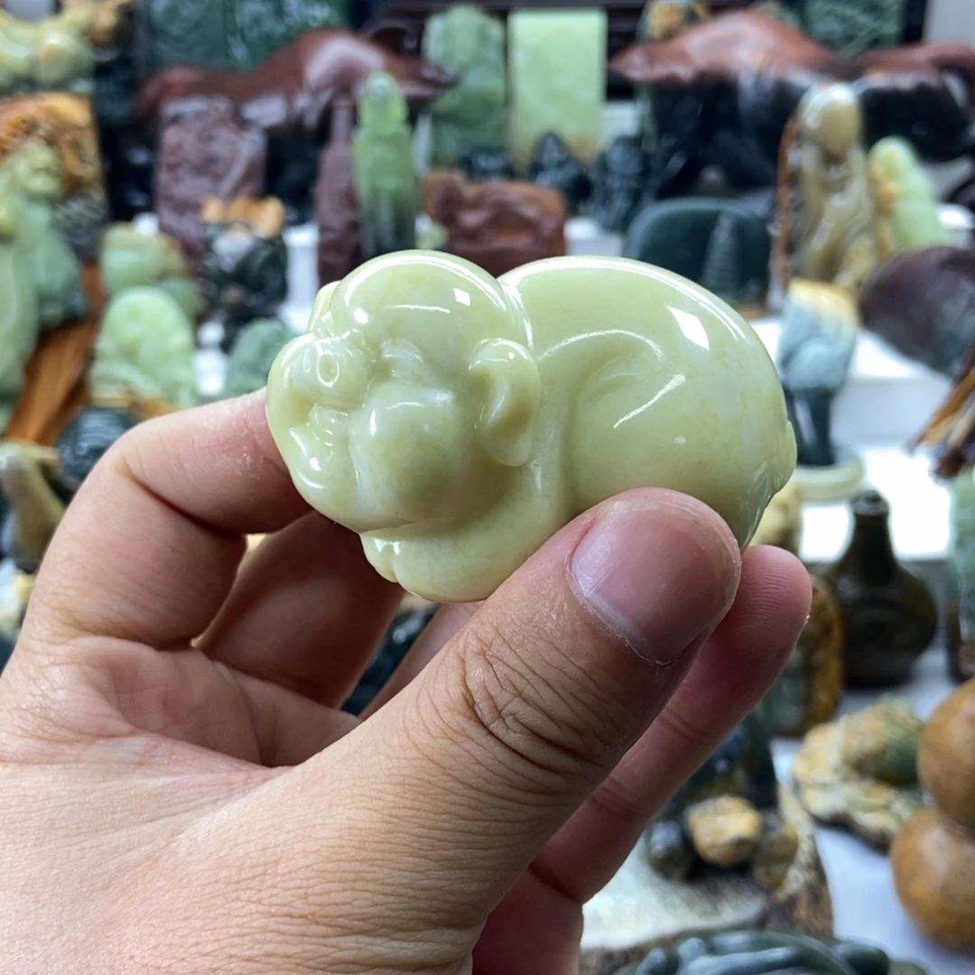 未镶嵌蛇纹石玉手把