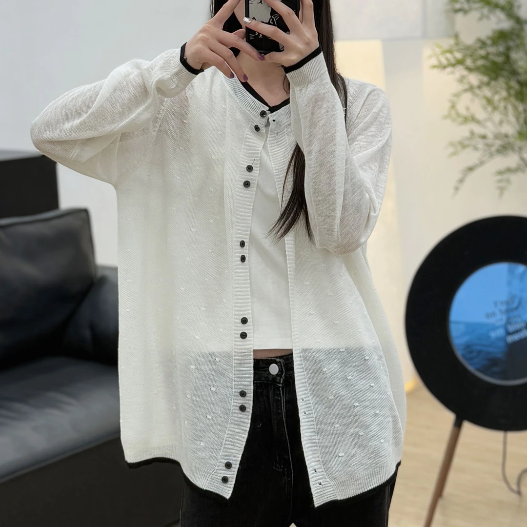 QIUQIU新款百搭白色鼓包防晒长袖