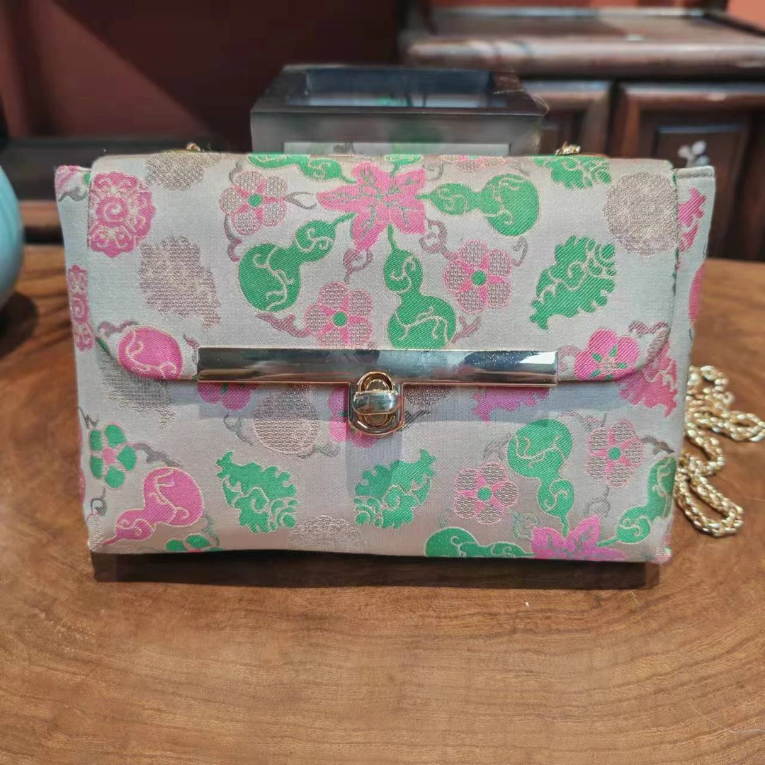 宋锦口盖包斜跨手提包女汉服配包单肩斜挎包百搭女士包时尚潮流15