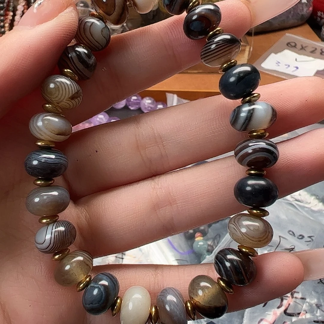 水晶未镶嵌手链21条纹玛瑙