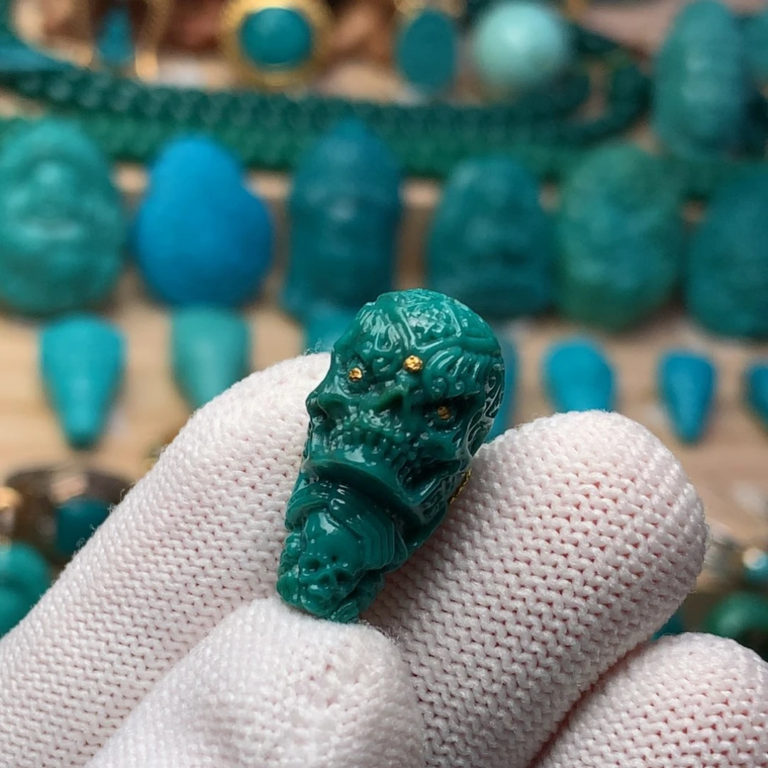 未镶嵌绿松石珠宝奇石11.5mm