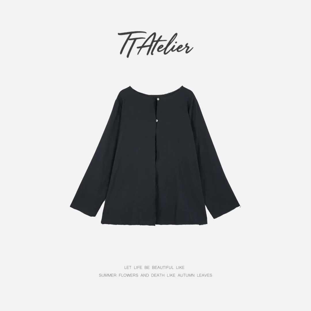 TT设计师【午夜】日系高级感全棉磨毛正反两穿长袖衬衫TT190937