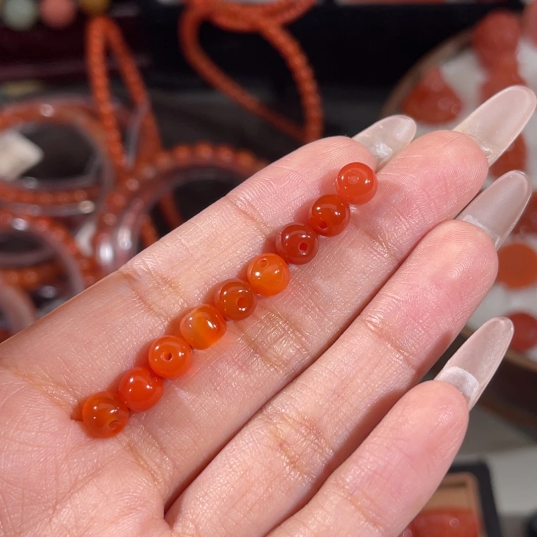 S****南红玛瑙未镶嵌老型珠6mm 不换退