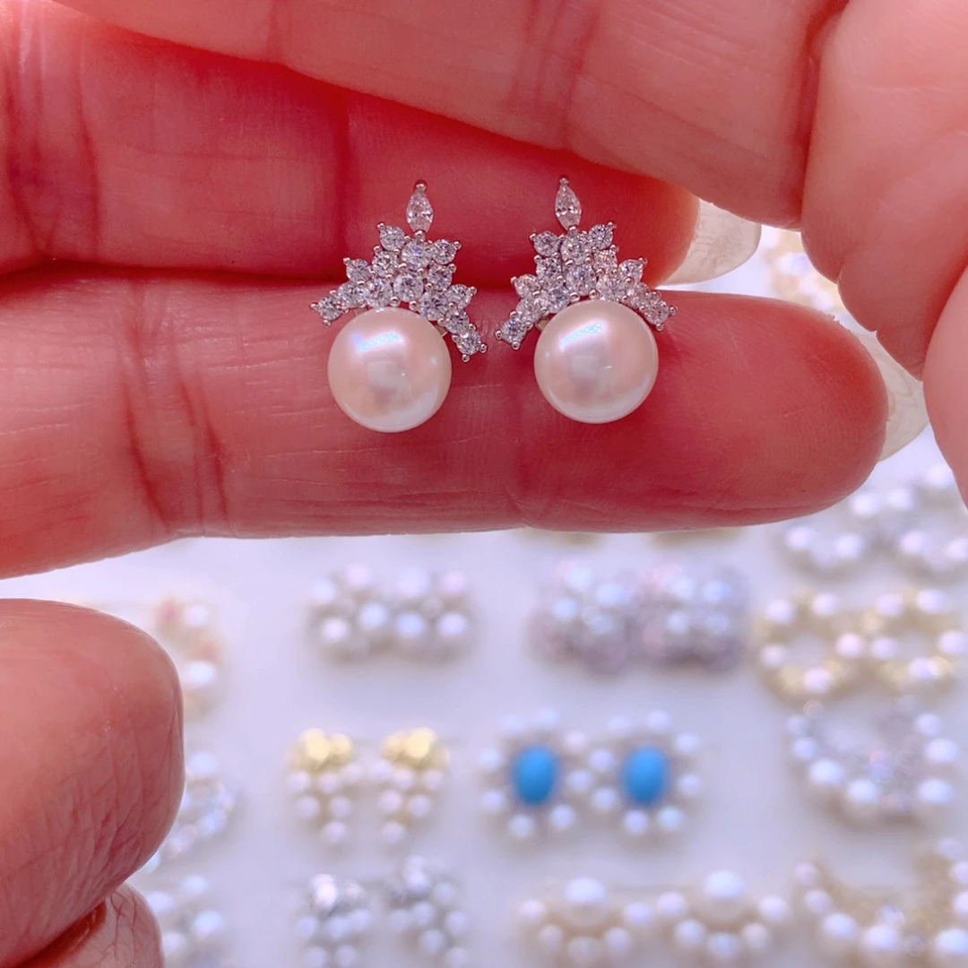 淡水珍珠耳饰合金