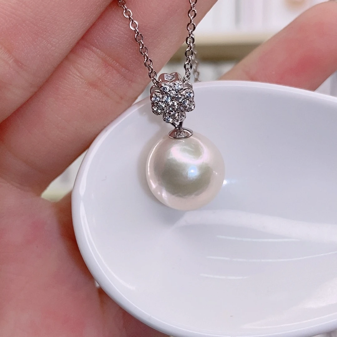 淡水珍珠银S925镶嵌颈饰13.