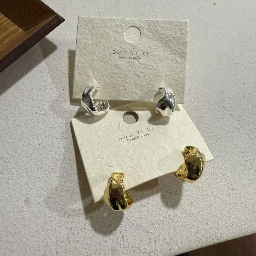 钛钢耳饰 小众冷淡风~不规则耳环（YWEH085#）爱唯依