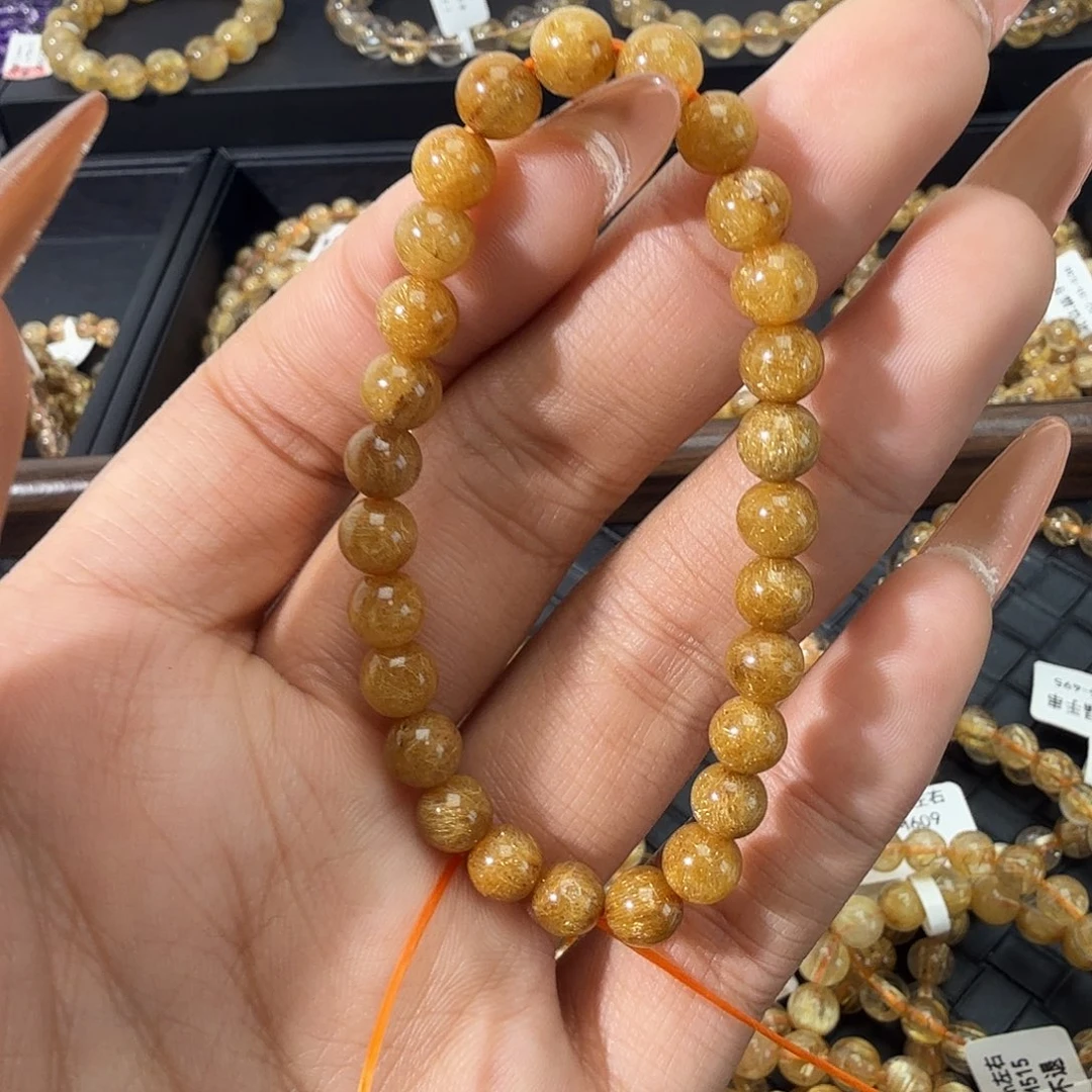 发晶手链未镶嵌天然金发晶