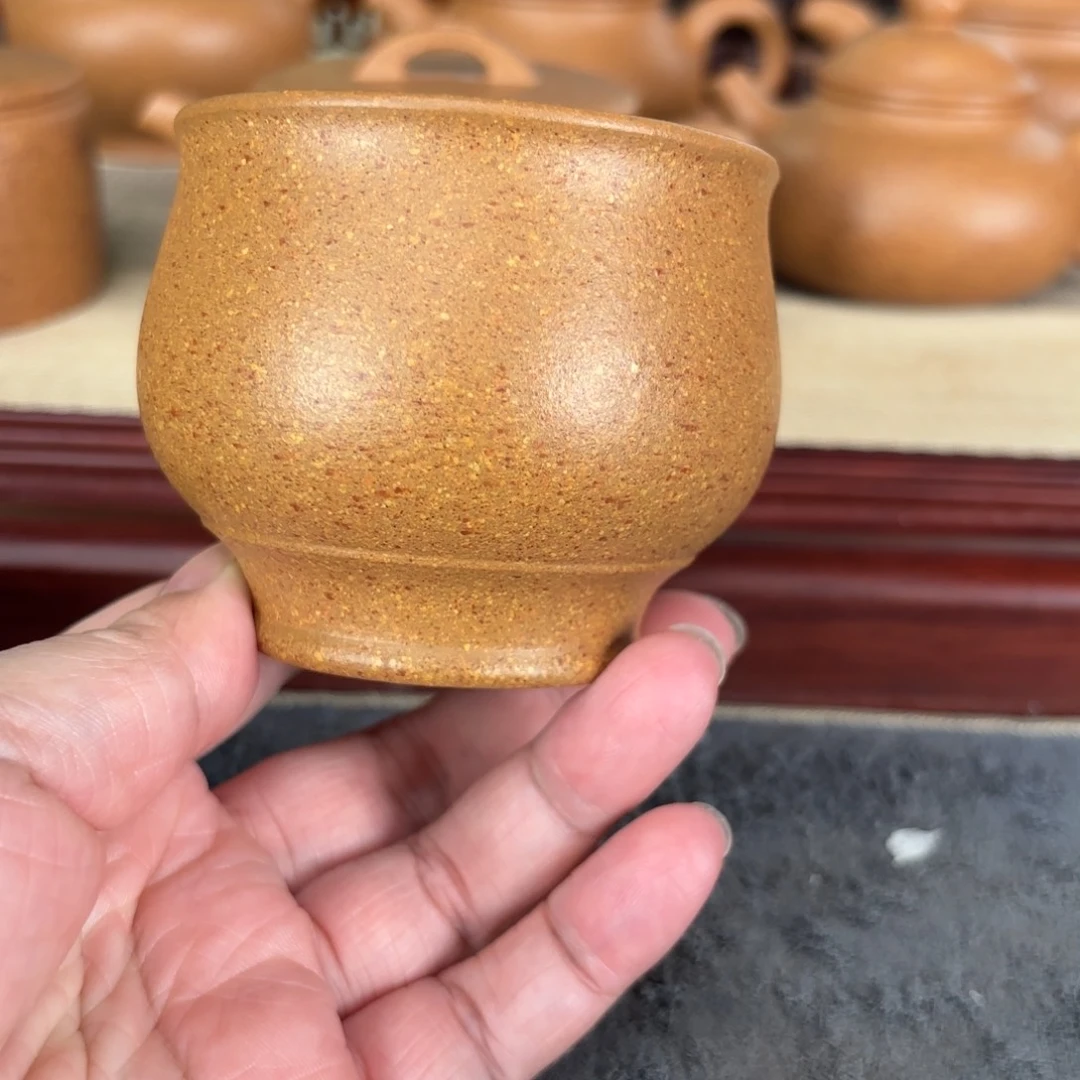 紫砂茶壶银**智梨皮黄段主人杯