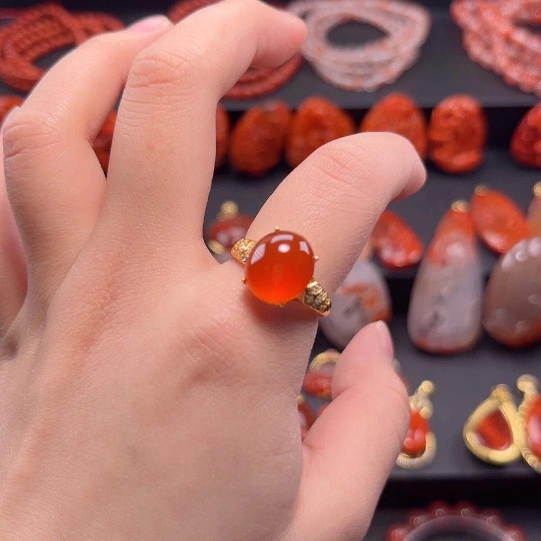 南红玛瑙南红银S925镶嵌