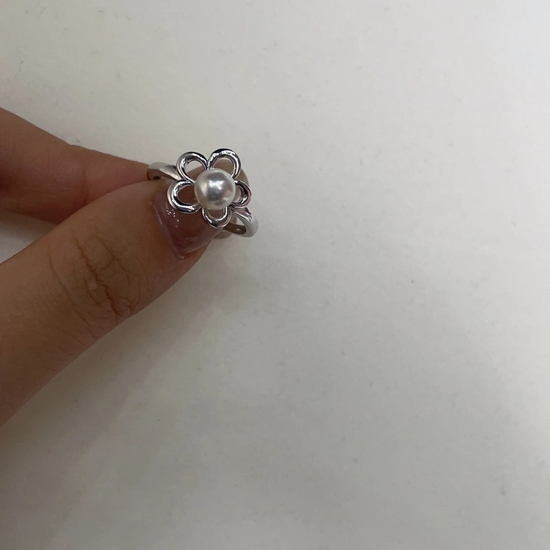银S925镶嵌戒指海水珍珠