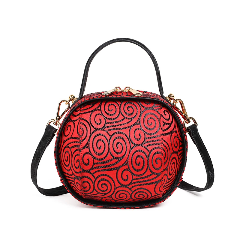 祥云绸缎 民族风小圆包