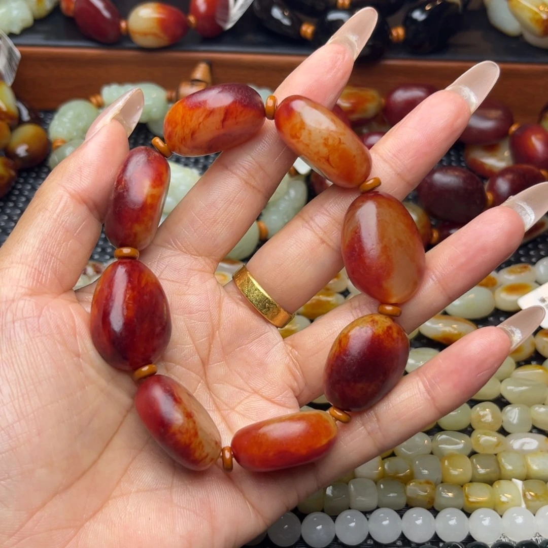 靖***者手链未镶嵌和田玉（糖玉）