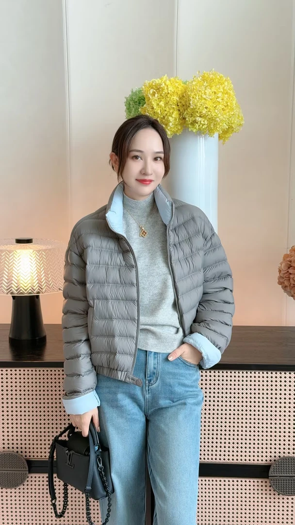 JDND轩羽【柔顺暖绒】冬季撞色立领保暖羽绒外套XY25617