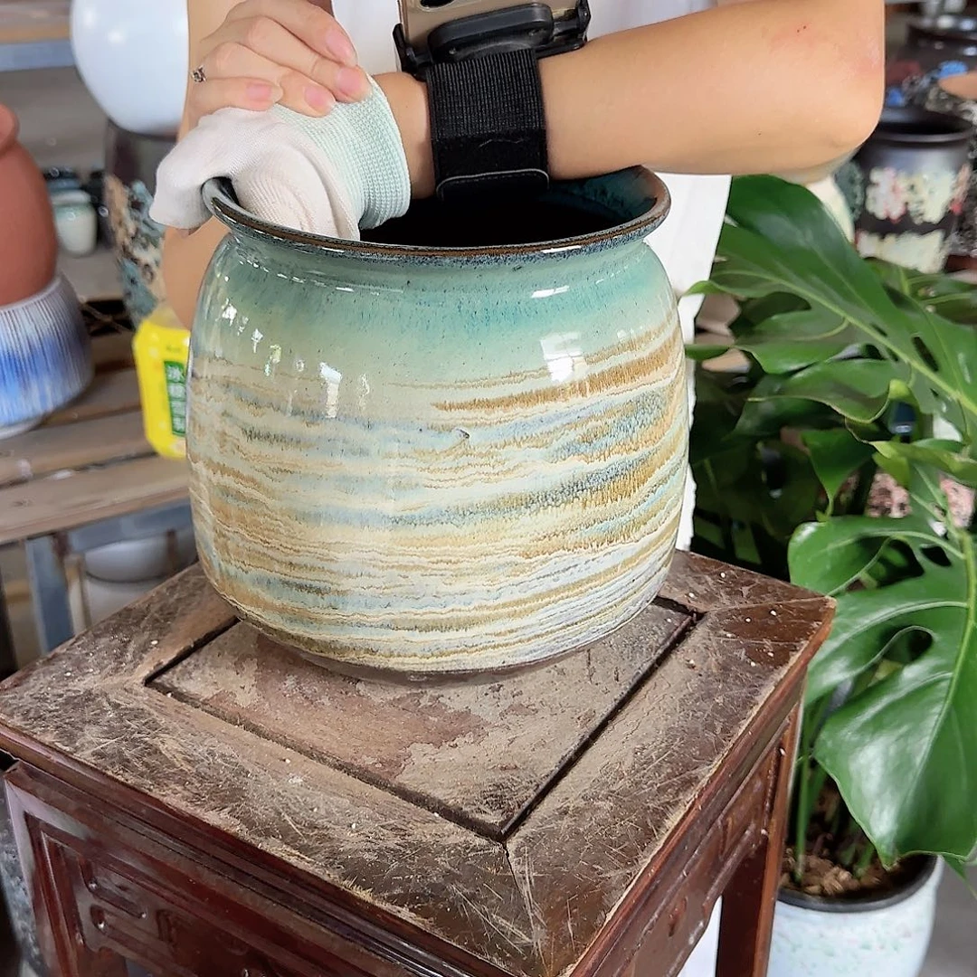 紫砂花盆王嫂花盆0915-131高22口21