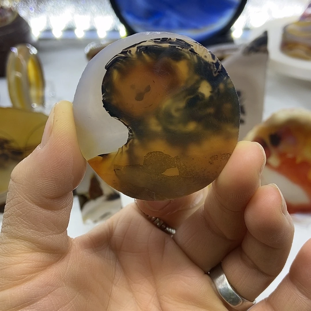 定制玛瑙巴玉玛瑙象形花牌