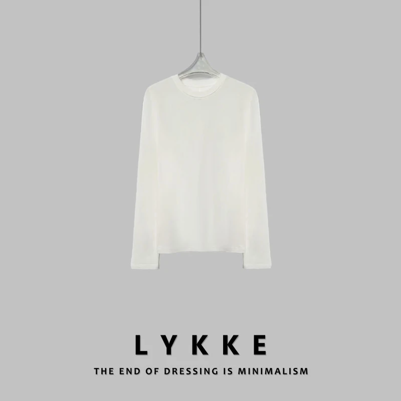 LYKKE 25新款羊毛后领小设计宽松圆领百搭打底上衣-E421