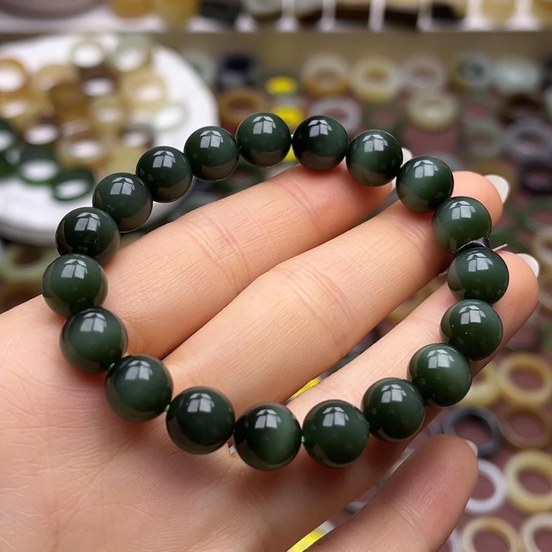 和田玉未镶嵌戒指卡10俄7黑猫一线猫