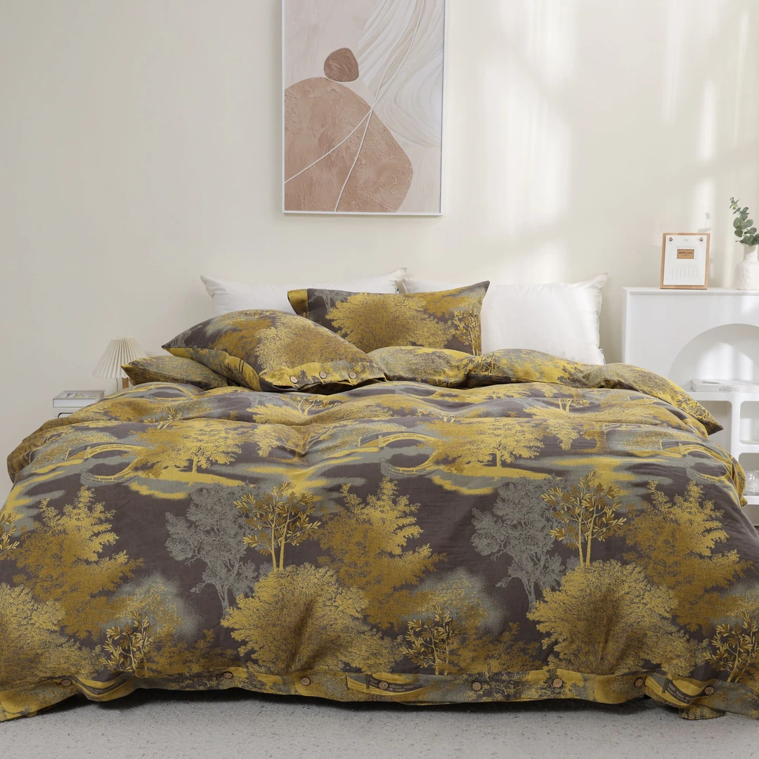 床单【琼林玉树】2.40X2.5米 纯棉双层纱加大提花床单