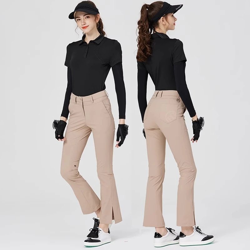 高尔夫服装女款防晒冰丝长袖弹力修身女装显瘦上衣长袖衣服速干