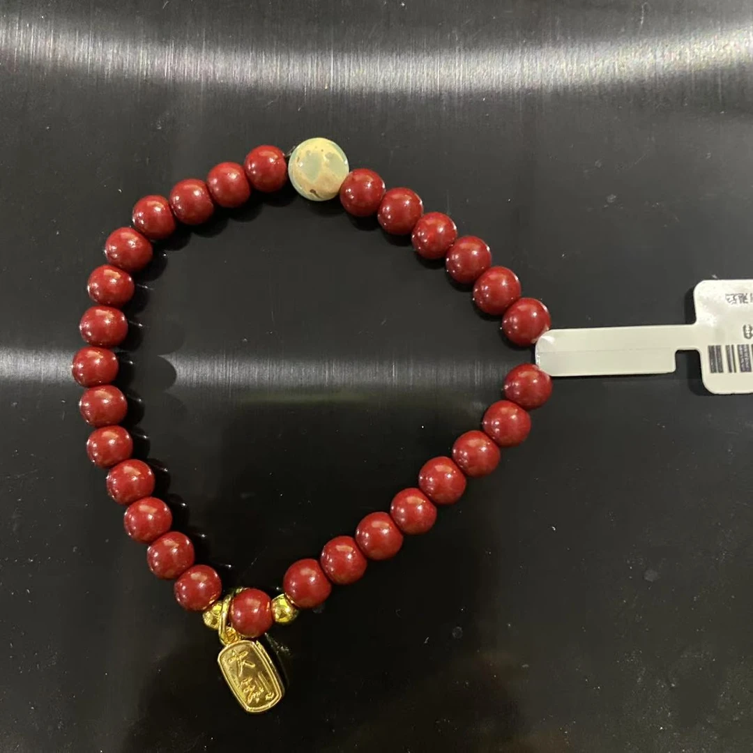 不锈钢花岗石手链 C0047红色手串单圈