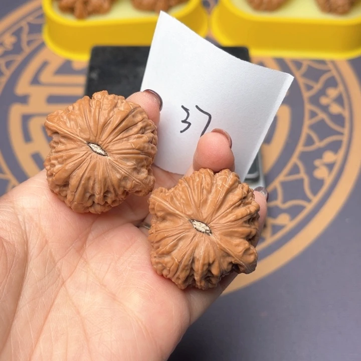 文玩核桃把件40磨盘