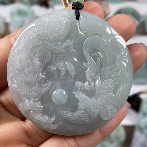 翡翠颈饰未镶嵌龙凤呈祥福利