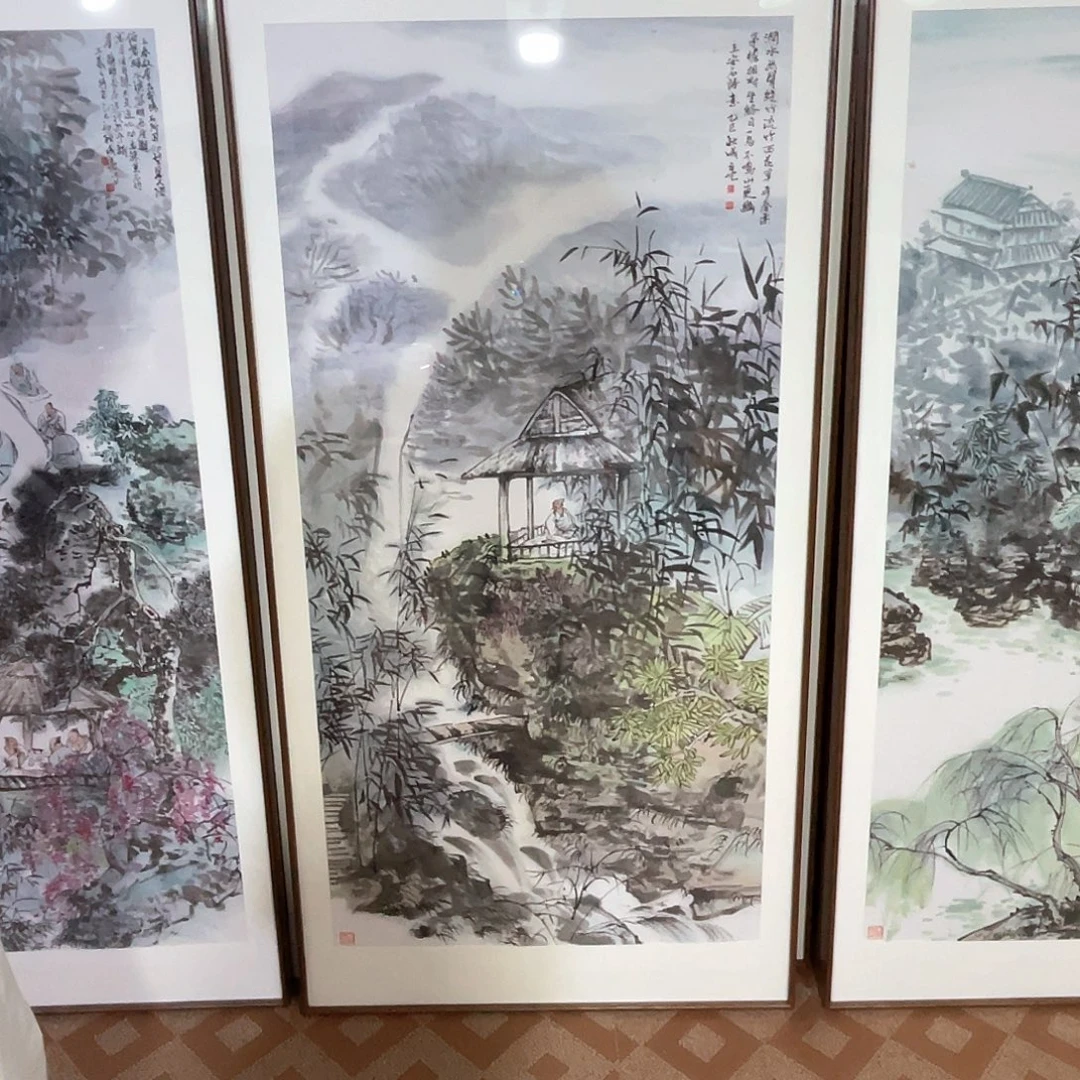 国画手绘画作品带框80/160