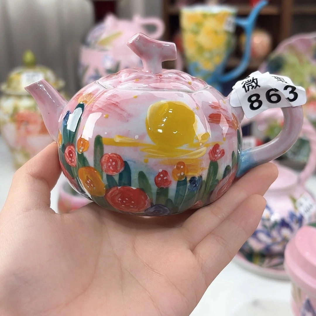 景德镇手绘高温釉下彩陶瓷茶具