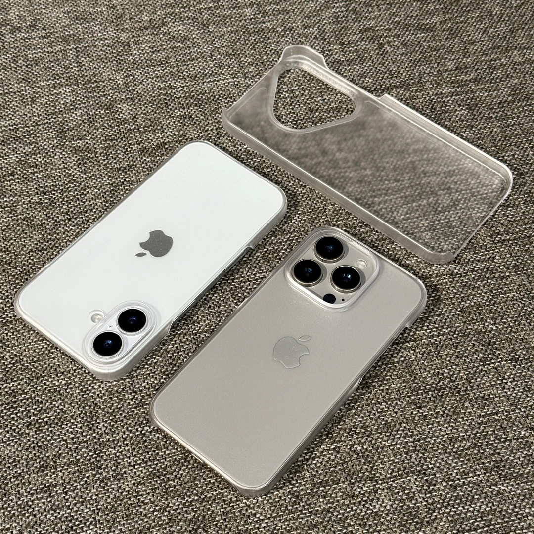 雅天立无边框PC硬壳适用苹果16promax磨砂手机壳华为oppo小米vivo