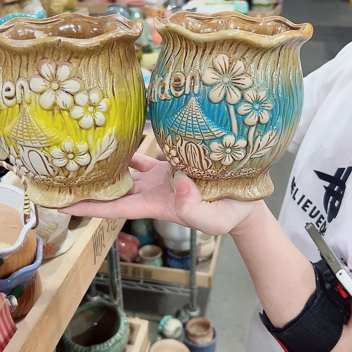 有孔.凑满10元发货多肉陶瓷花盆！