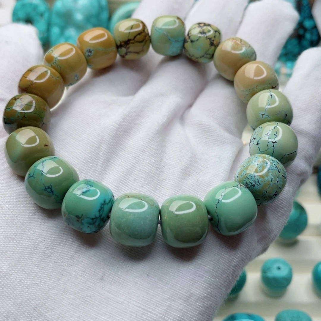 绿松石未镶嵌珠宝奇石13m➕老型手串