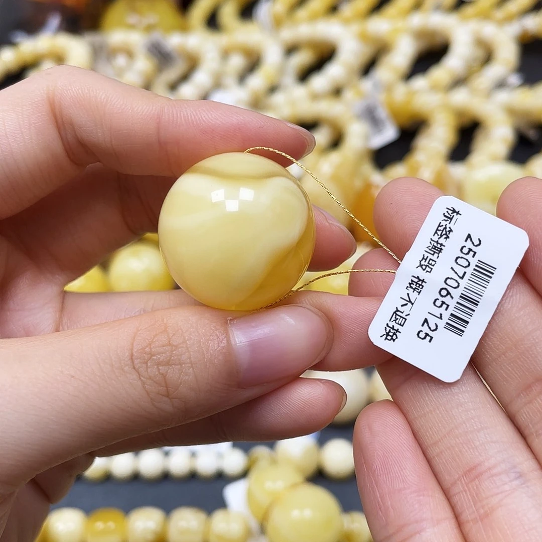 未镶嵌蜜蜡裸石圆珠25mm