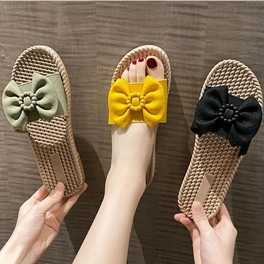 新款夏季外穿女拖鞋防滑耐磨轻便韩版蝴蝶结时尚百搭凉鞋凉拖鞋