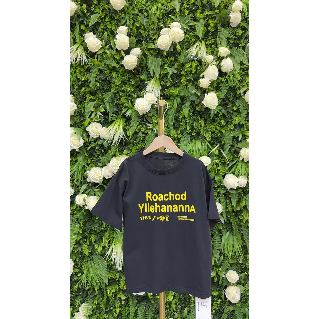 品牌高端透气纯棉字母印花T恤【大童-青少年】短袖【130-170】——T144