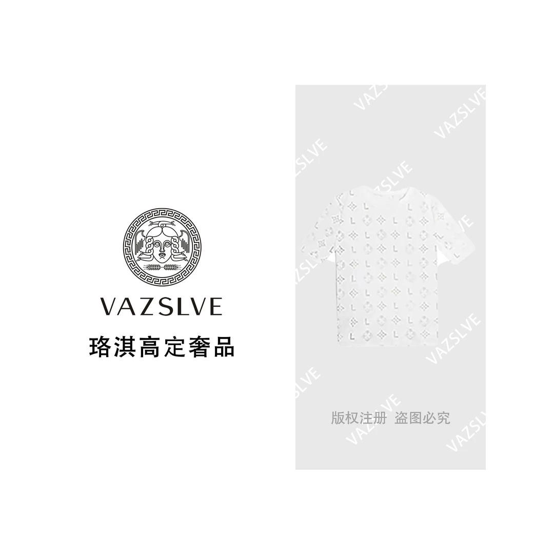 【VAZSLVE/珞淇高定】夏季款T恤小众设计百搭重工轻奢套头短袖136