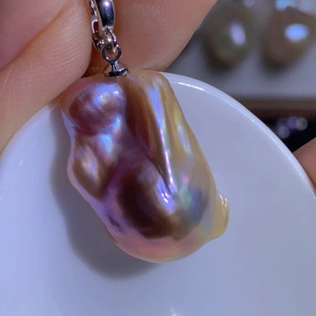 银S925镶嵌天然淡水珍珠淡水珍珠