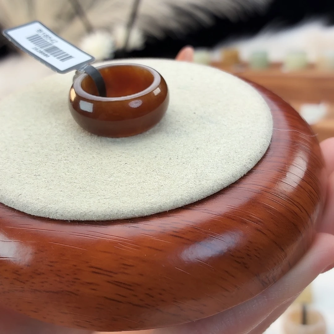 和田玉未镶嵌戒指红糖轮胎17.63mmj1