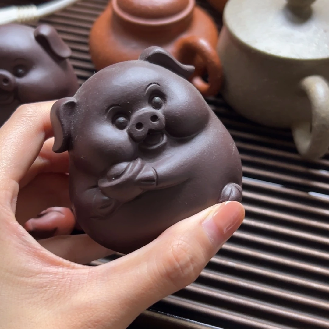 茶壶紫砂紫砂茶宠猪猪