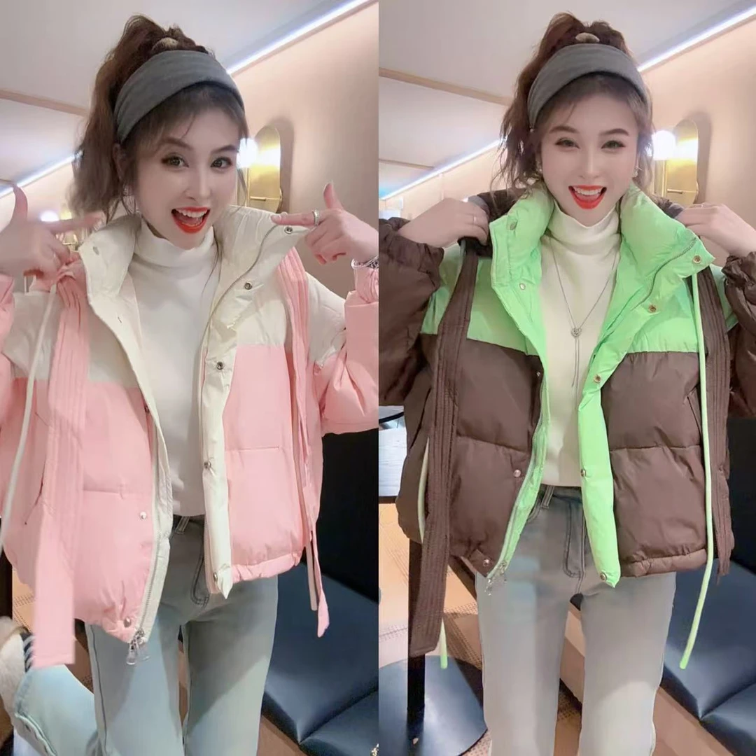 【月月专享】梨涡浅笑.拼色温柔减龄洋气羽绒服XXJ-Y00161