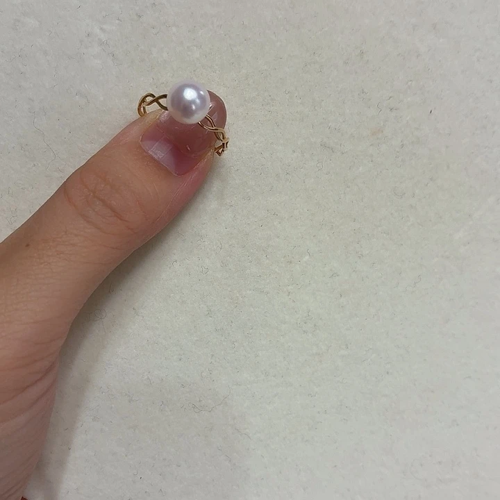 戒指海水珍珠18K金镶嵌7.5-8